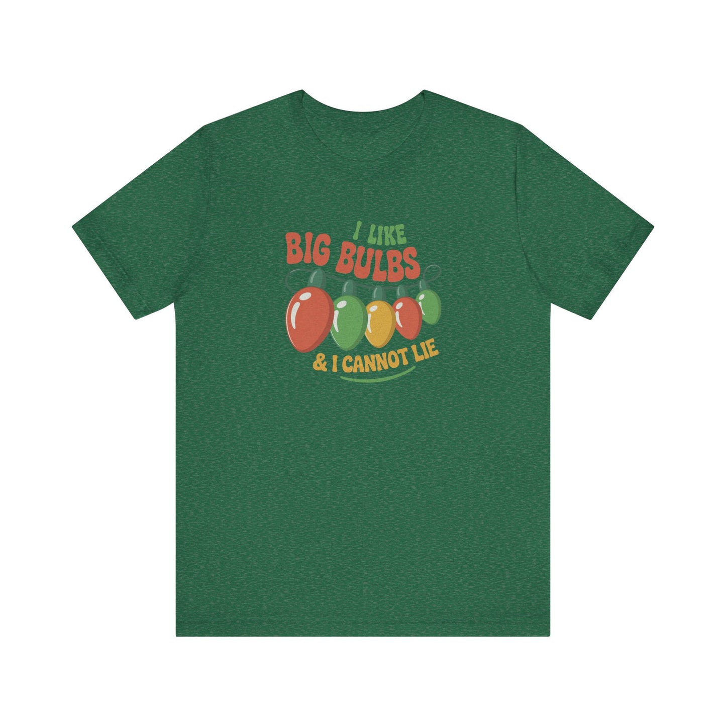 I Like Big Bulbs and I Cannot Lie — Christmas Lights Retro Tee (Dark)