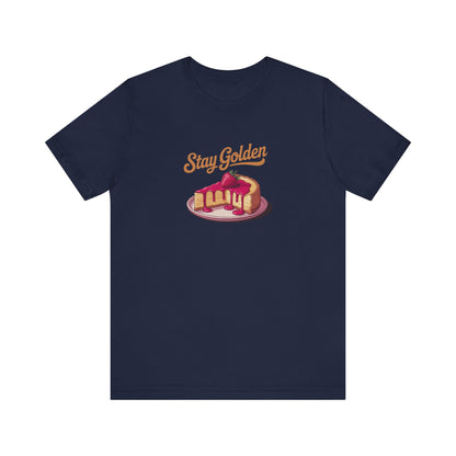 Stay Golden — Retro Cheesecake Graphic Tee (Dark)