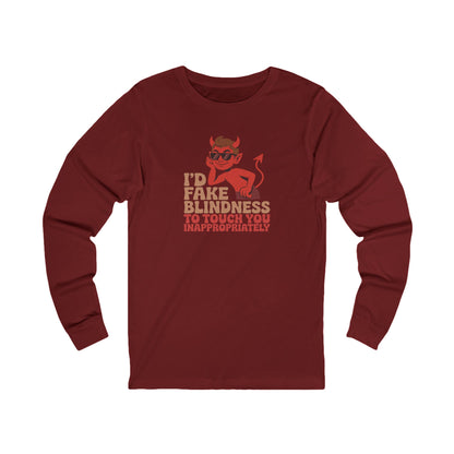 Fake Blindness? The Devil Made Me Do It! — Retro Long Sleeve (Dark)
