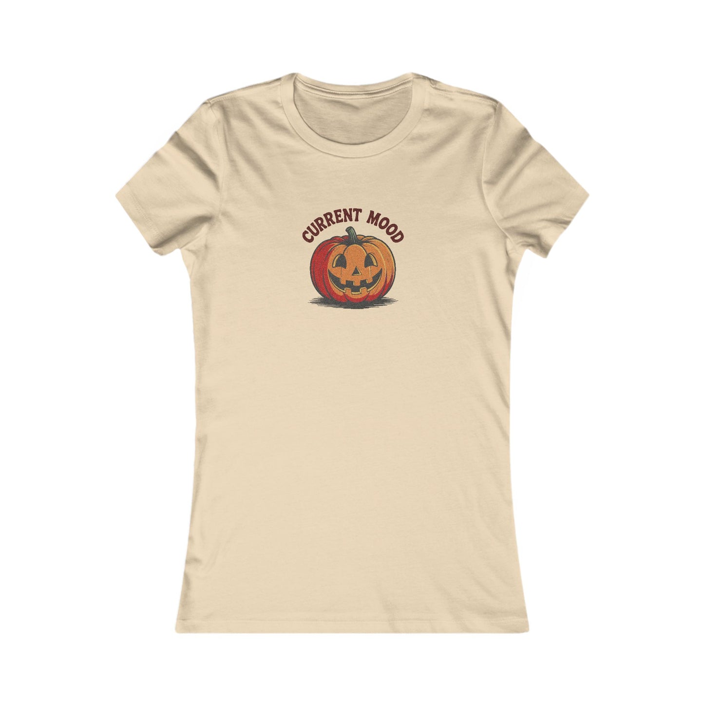 Current Mood (Classic Pumpkin) — Retro Halloween Women's Tee (Light)