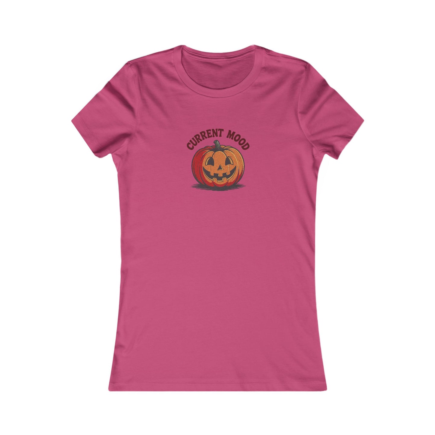Current Mood (Classic Pumpkin) — Retro Halloween Women's Tee (Light)