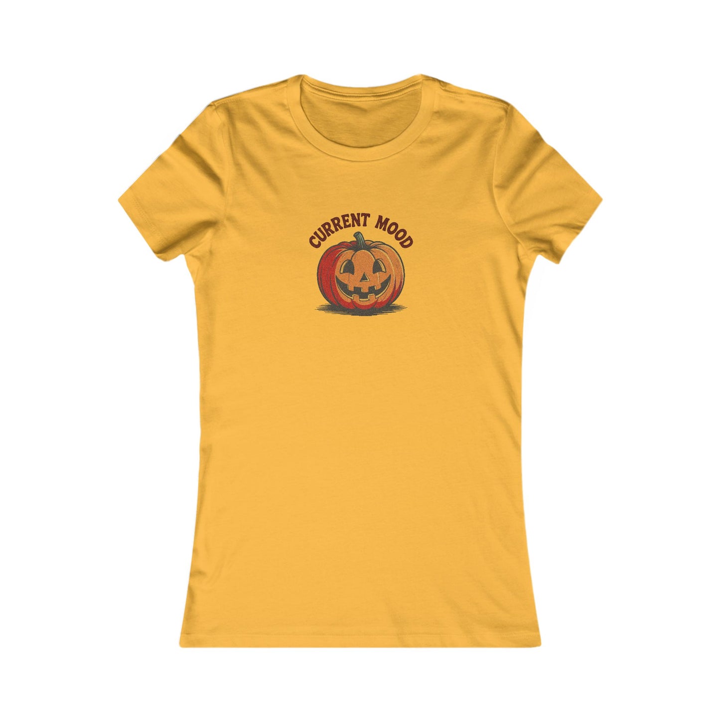 Current Mood (Classic Pumpkin) — Retro Halloween Women's Tee (Light)