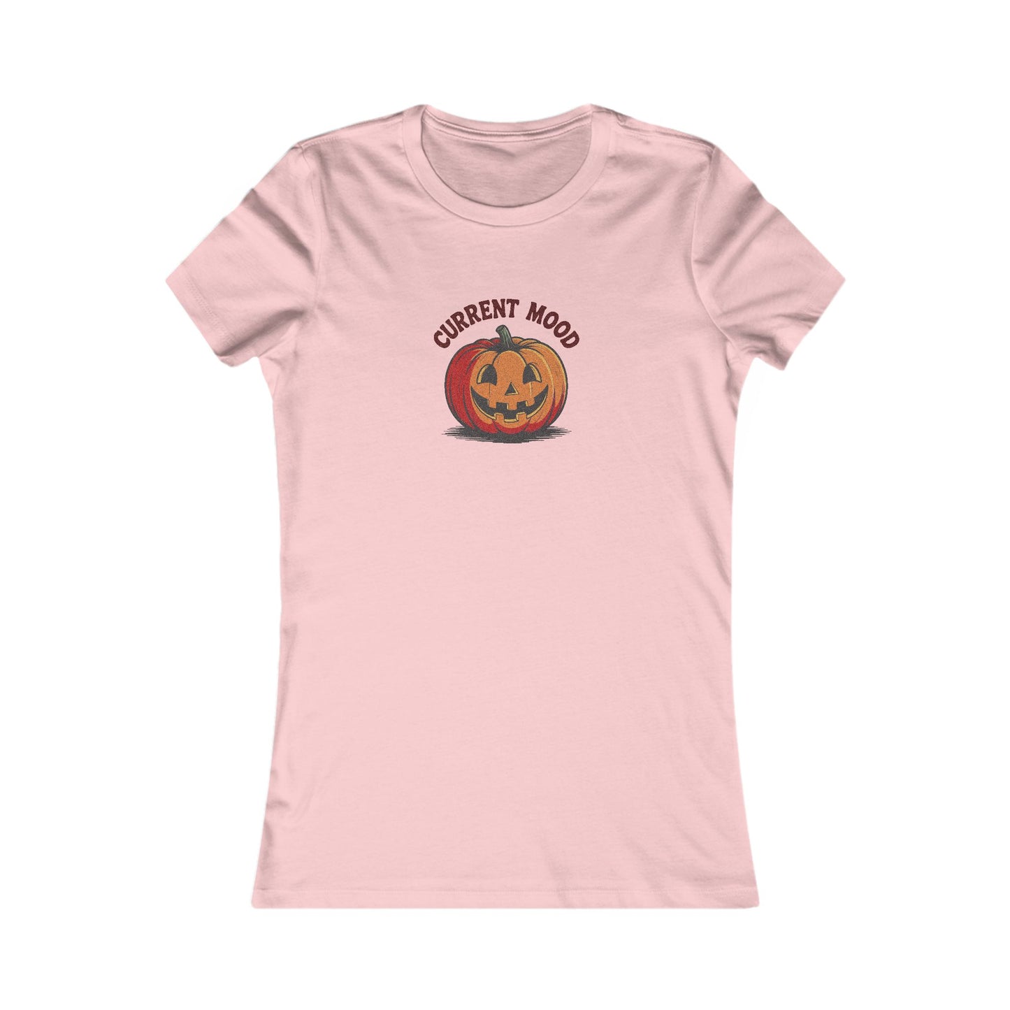 Current Mood (Classic Pumpkin) — Retro Halloween Women's Tee (Light)