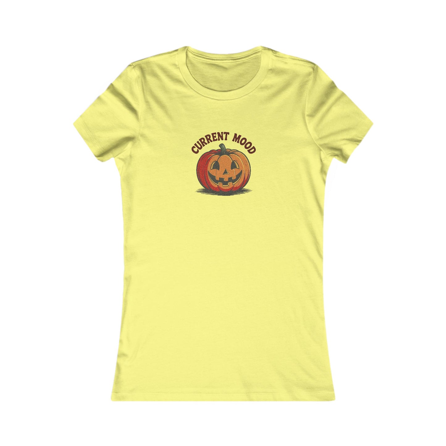 Current Mood (Classic Pumpkin) — Retro Halloween Women's Tee (Light)
