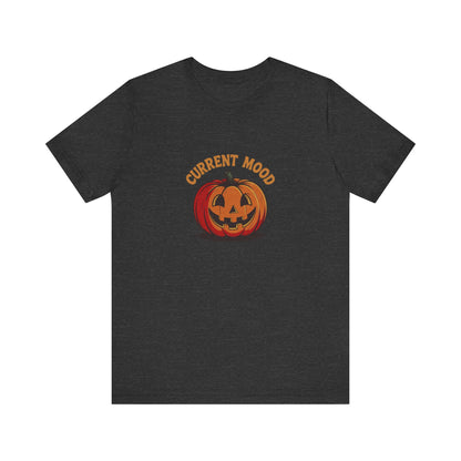Current Mood (Classic Pumpkin) — Retro Halloween Tee (Dark)