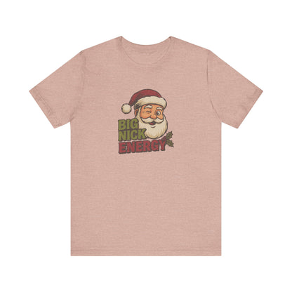 Big Nick Energy — Retro Santa Christmas Tee (Light)