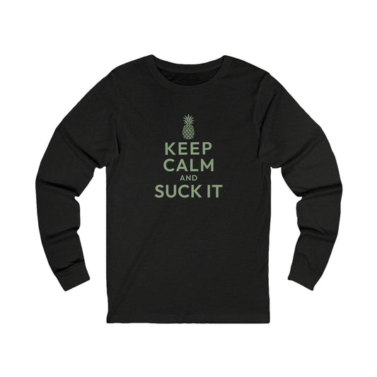 Keep Calm and Suck It — Psych Retro Long Sleeve (Dark)