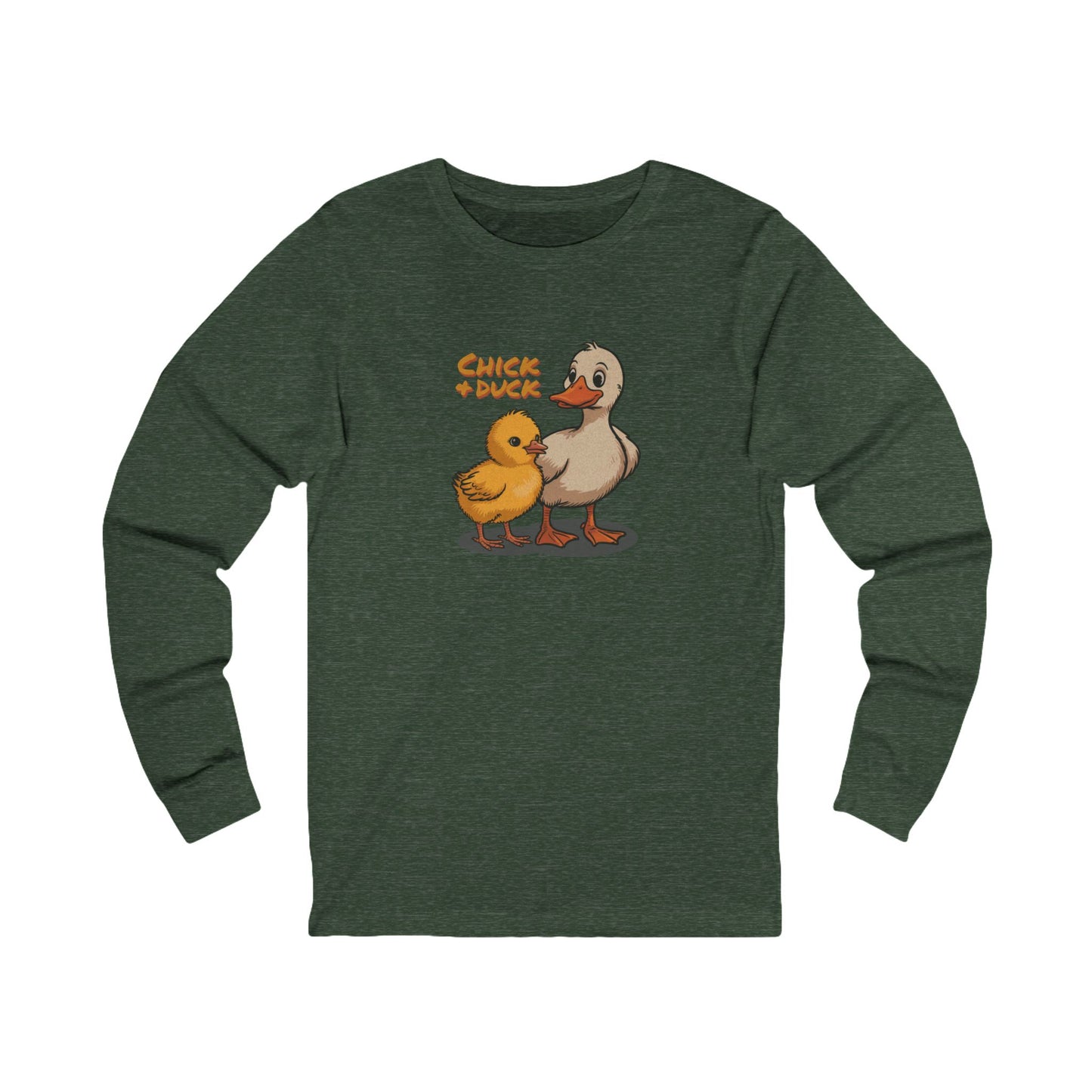 The Chick and the Duck — Friends Retro Long Sleeve (Dark)