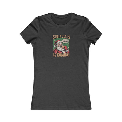 Santa Claus is Coming — Vintage Christmas Women's Tee (Dark)