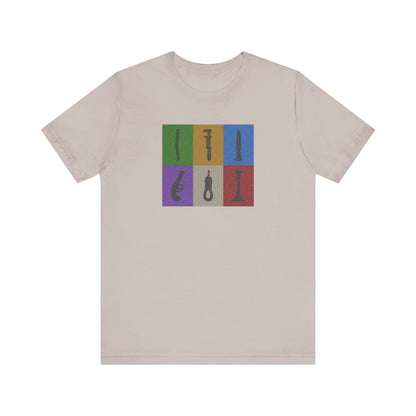 Six Ways Into the Evidence Locker — Clue Retro Tee (Light)