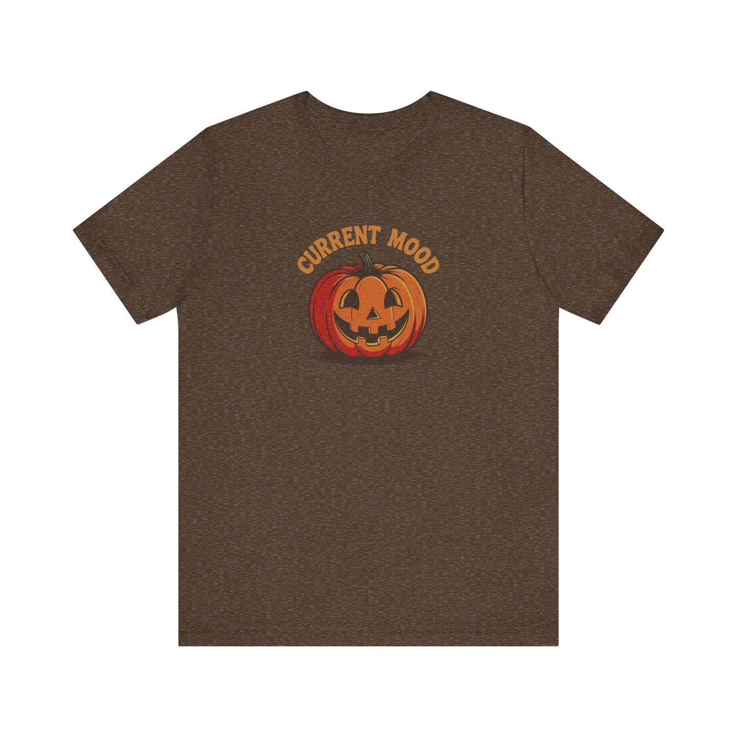 Current Mood (Classic Pumpkin) — Retro Halloween Tee (Dark)