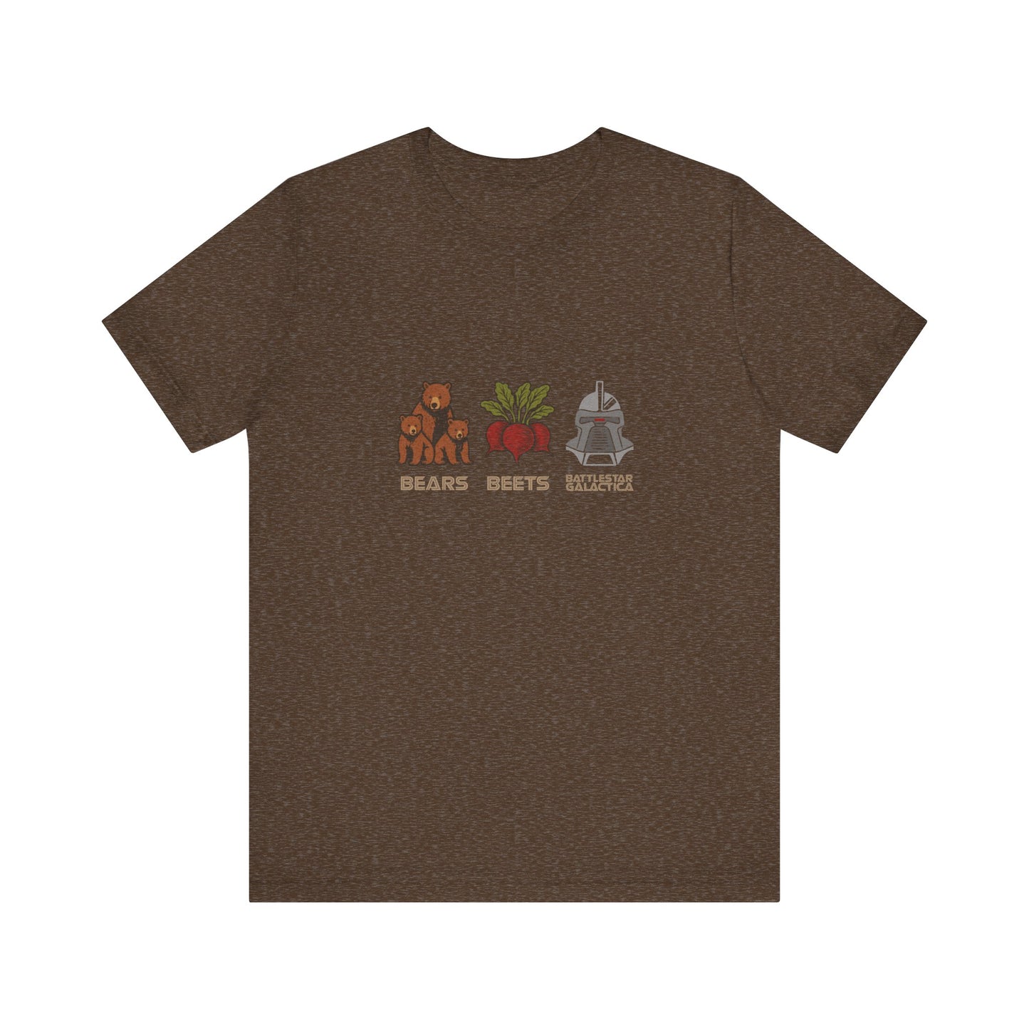 Bears, Beets, Battlestar (Captions) — Retro Tee (Dark)
