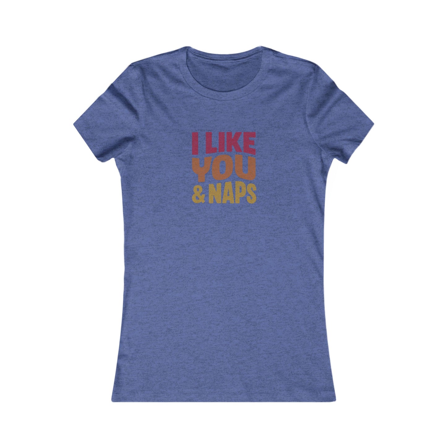 I Like You & Naps (Warm Gradient) — Retro Loungewear Women's Tee (Dark)