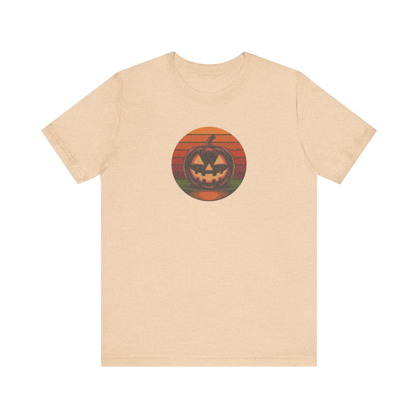 Retro Jack: Bold Grin — Halloween Sunset Tee (Light)
