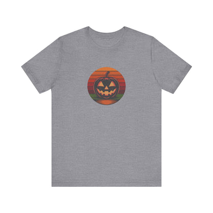 Retro Jack: Bold Grin — Halloween Sunset Tee (Light)