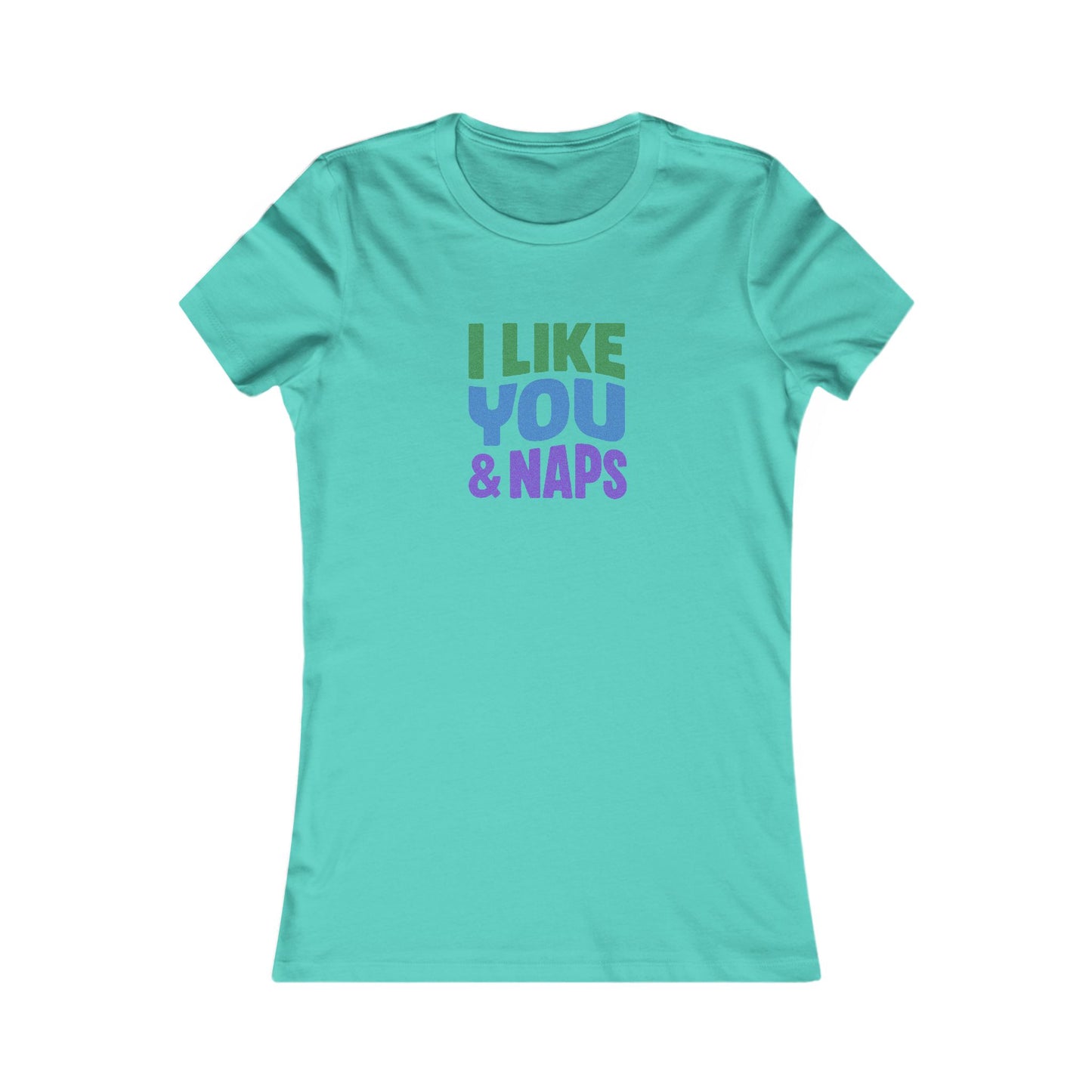 I Like You & Naps (Cool Gradient) — Retro Loungewear Women's Tee (Dark)