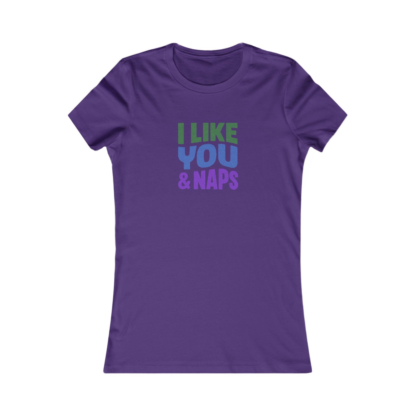 I Like You & Naps (Cool Gradient) — Retro Loungewear Women's Tee (Dark)