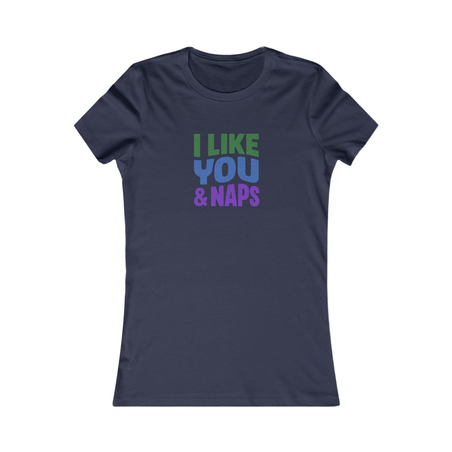 I Like You & Naps (Cool Gradient) — Retro Loungewear Women's Tee (Dark)