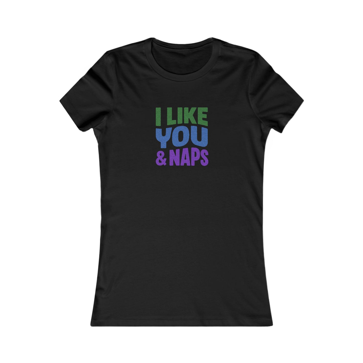 I Like You & Naps (Cool Gradient) — Retro Loungewear Women's Tee (Dark)