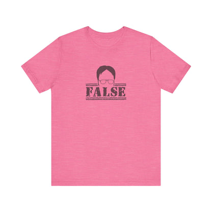 Dwight Schrute FALSE —  The Office-Inspired Retro Tee (Light)
