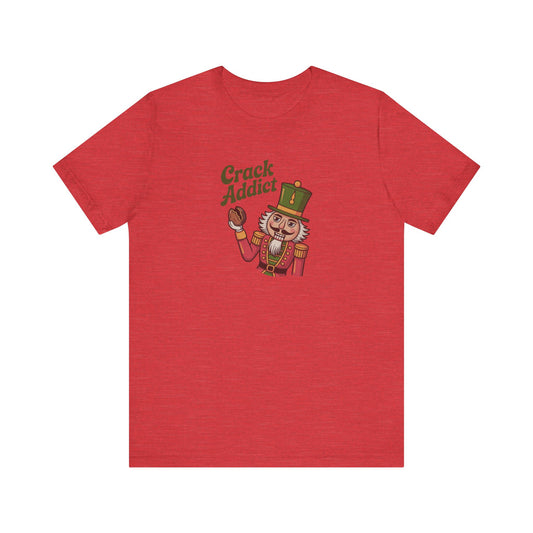 Crack Addict Nutcracker — Vintage Christmas Retro Tee (Light)