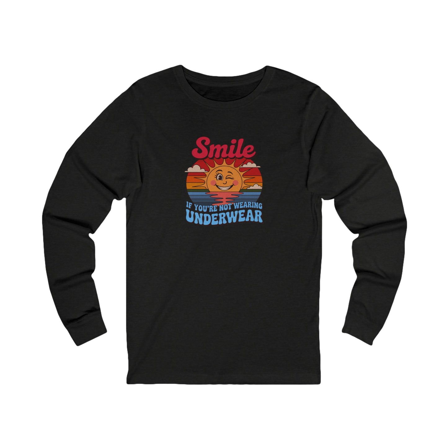 Smile If You’re Not Wearing Underwear — Retro Long Sleeve (Dark)