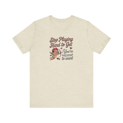 Stop Playing Hard to Get — Retro Cupid Tee (Light)