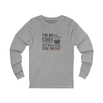 I'm No Chef, But Man I Stir the Pot — Retro Long Sleeve (Light)