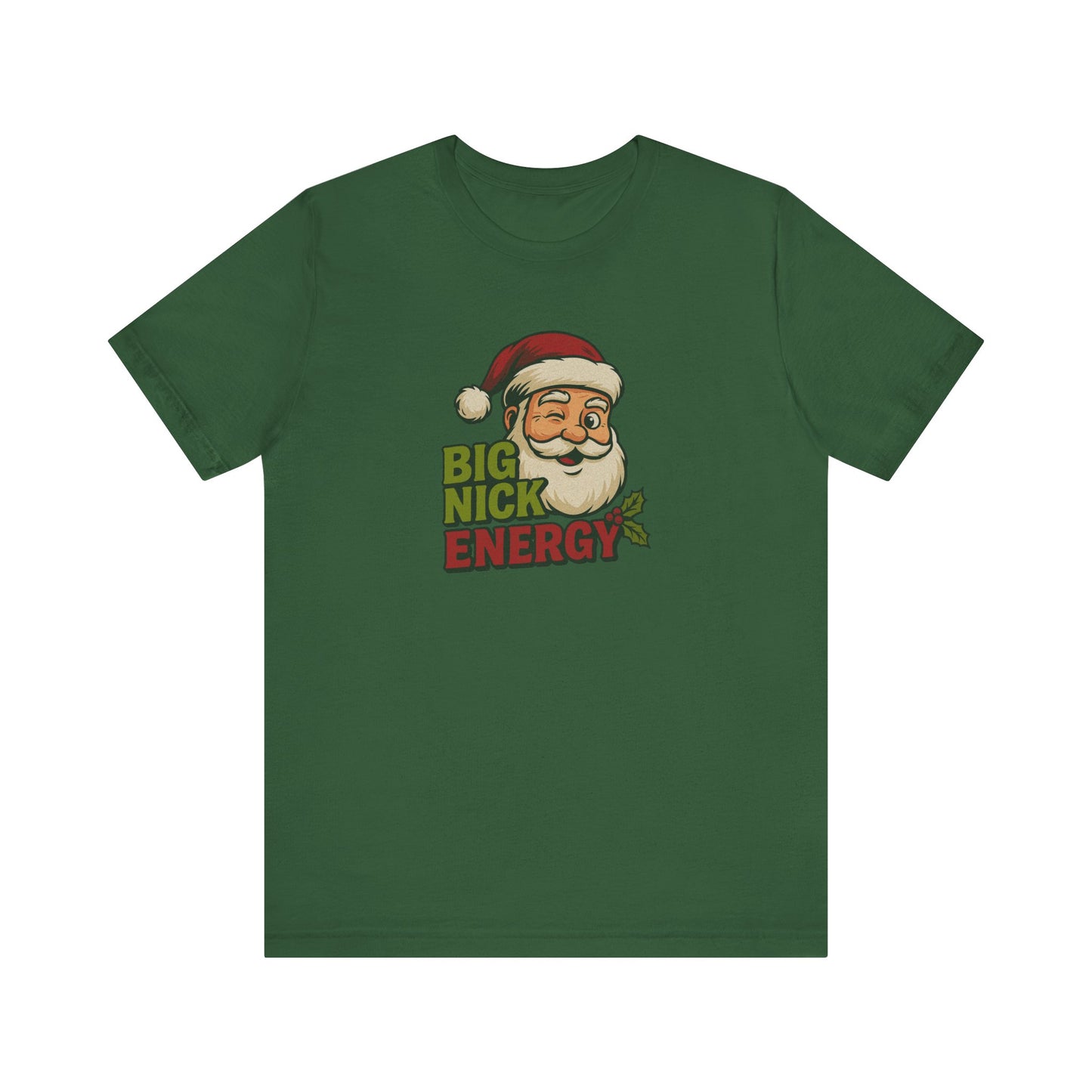 Big Nick Energy — Retro Santa Christmas Tee (Dark)