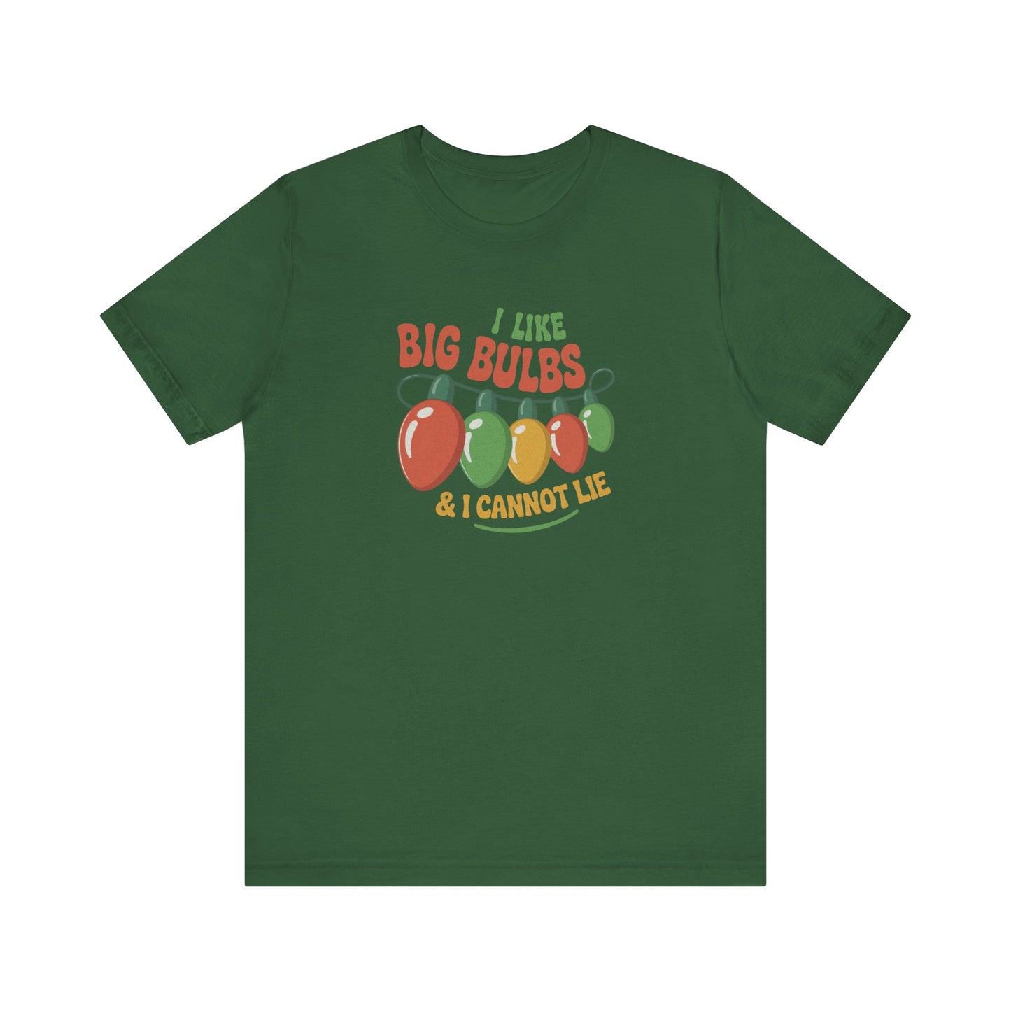 I Like Big Bulbs and I Cannot Lie — Christmas Lights Retro Tee (Dark)