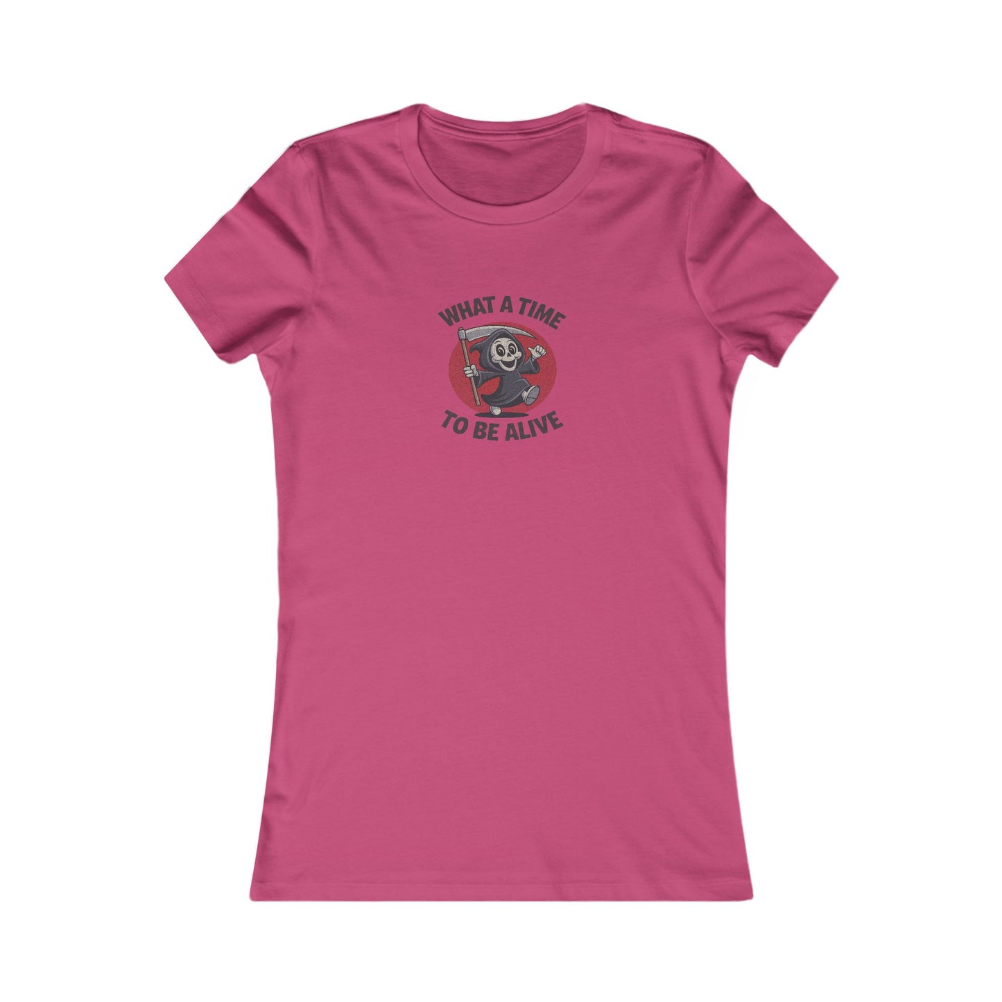 What a Time to Be Alive (Cute) — Lil Reaper Retro Women's Tee (Light)