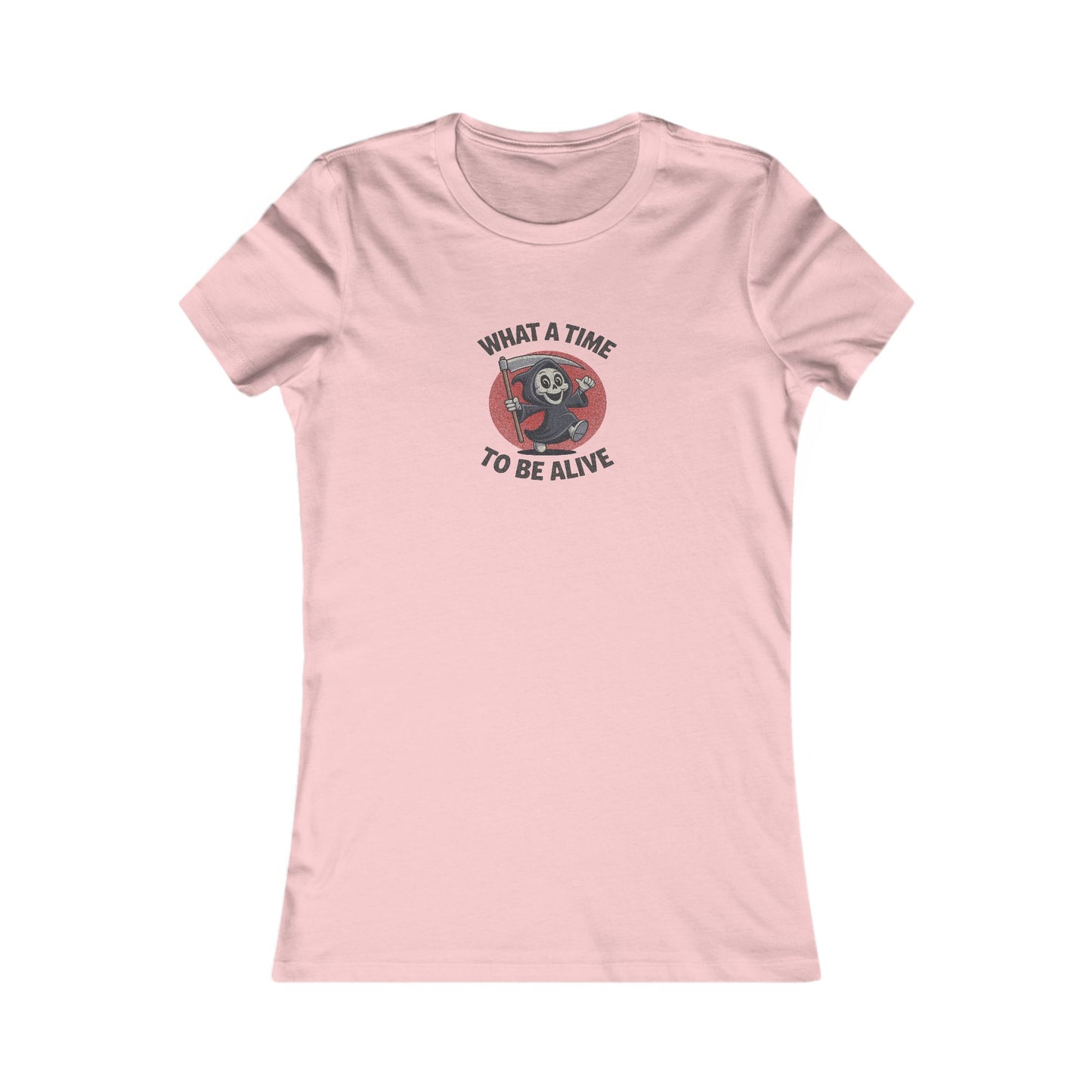 What a Time to Be Alive (Cute) — Lil Reaper Retro Women's Tee (Light)