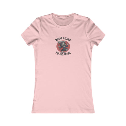 What a Time to Be Alive (Cute) — Lil Reaper Retro Women's Tee (Light)