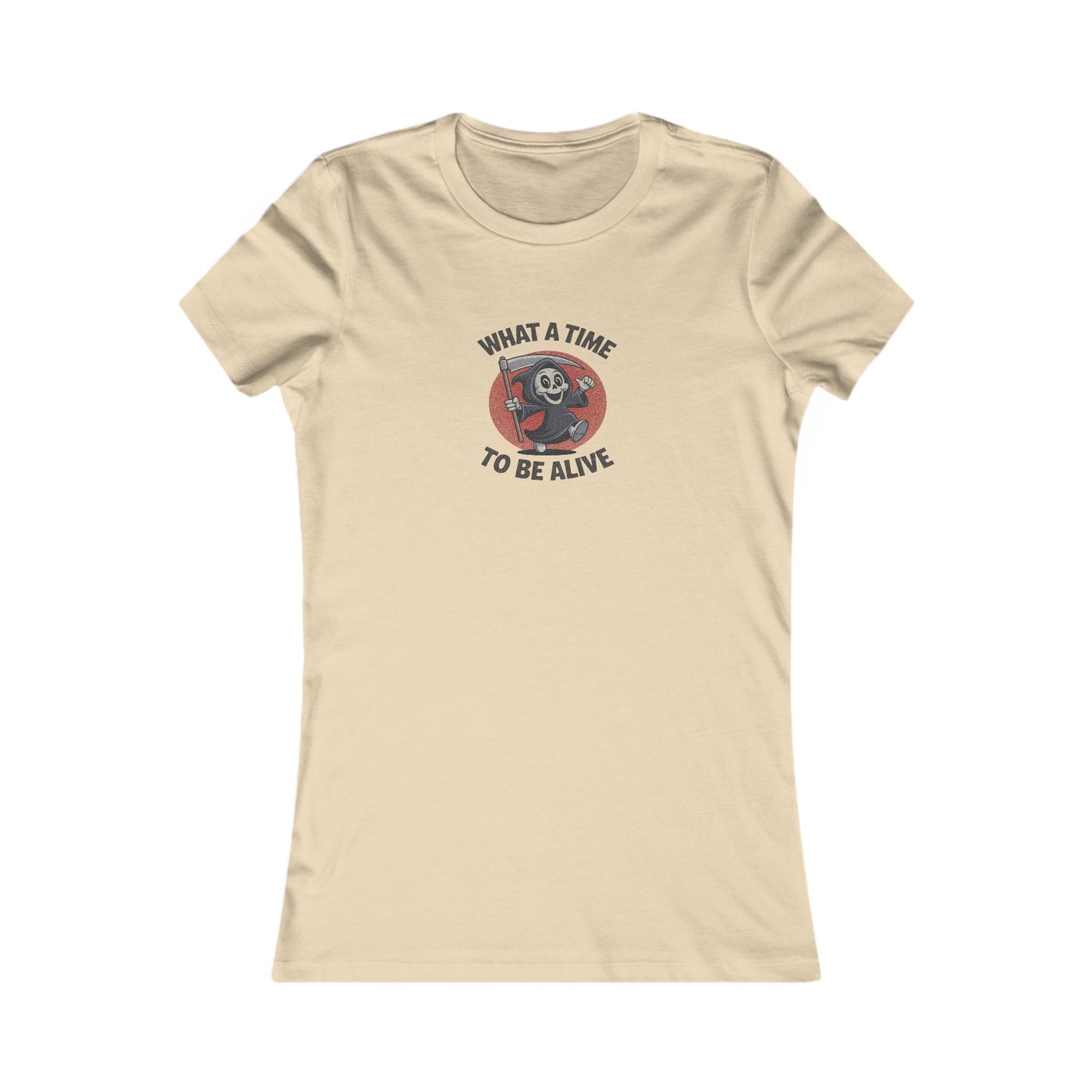 What a Time to Be Alive (Cute) — Lil Reaper Retro Women's Tee (Light)