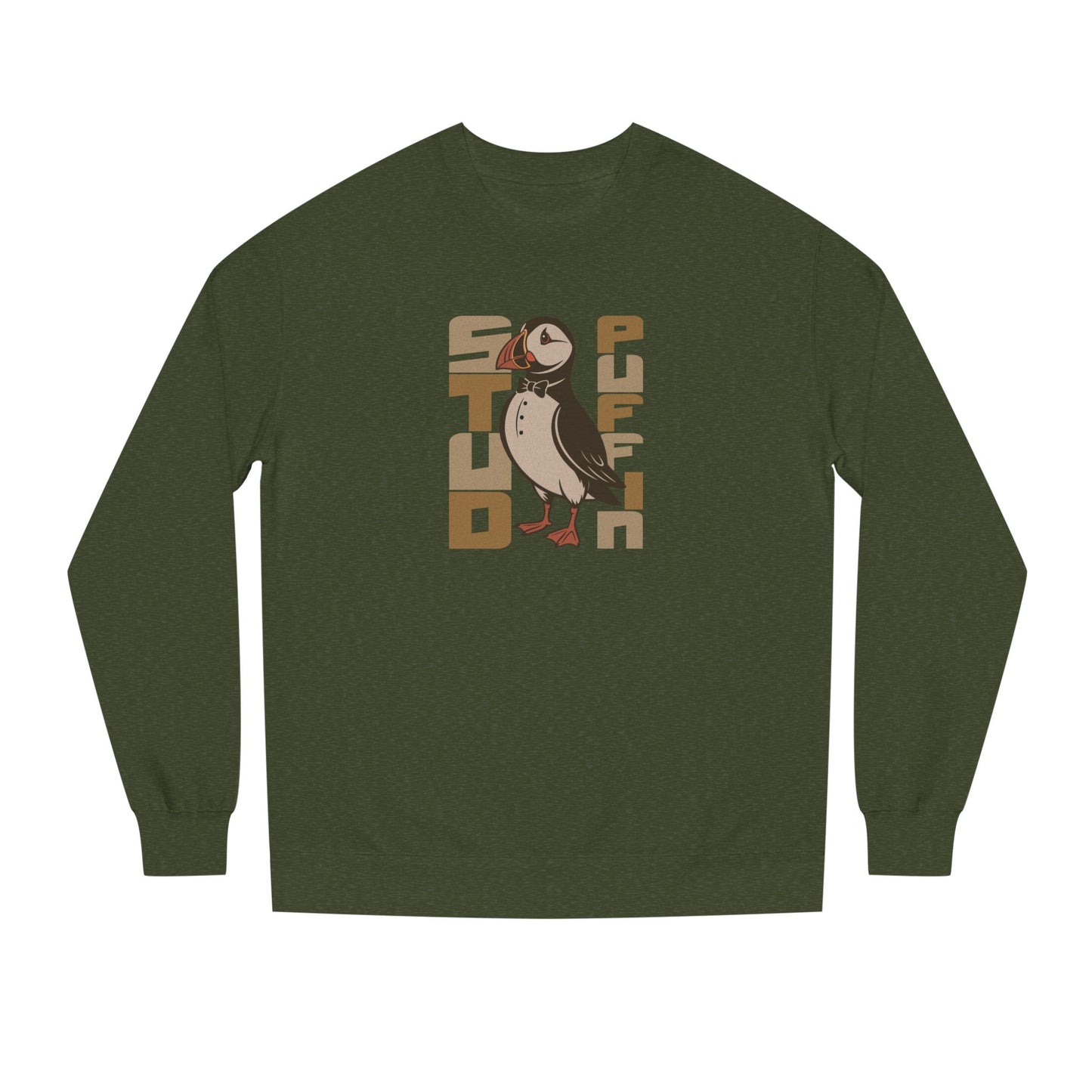 Stud Puffin, Licensed to Chill – Spy-Bird Retro Sweatshirt (Dark)