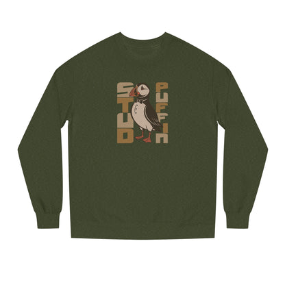 Stud Puffin, Licensed to Chill – Spy-Bird Retro Sweatshirt (Dark)