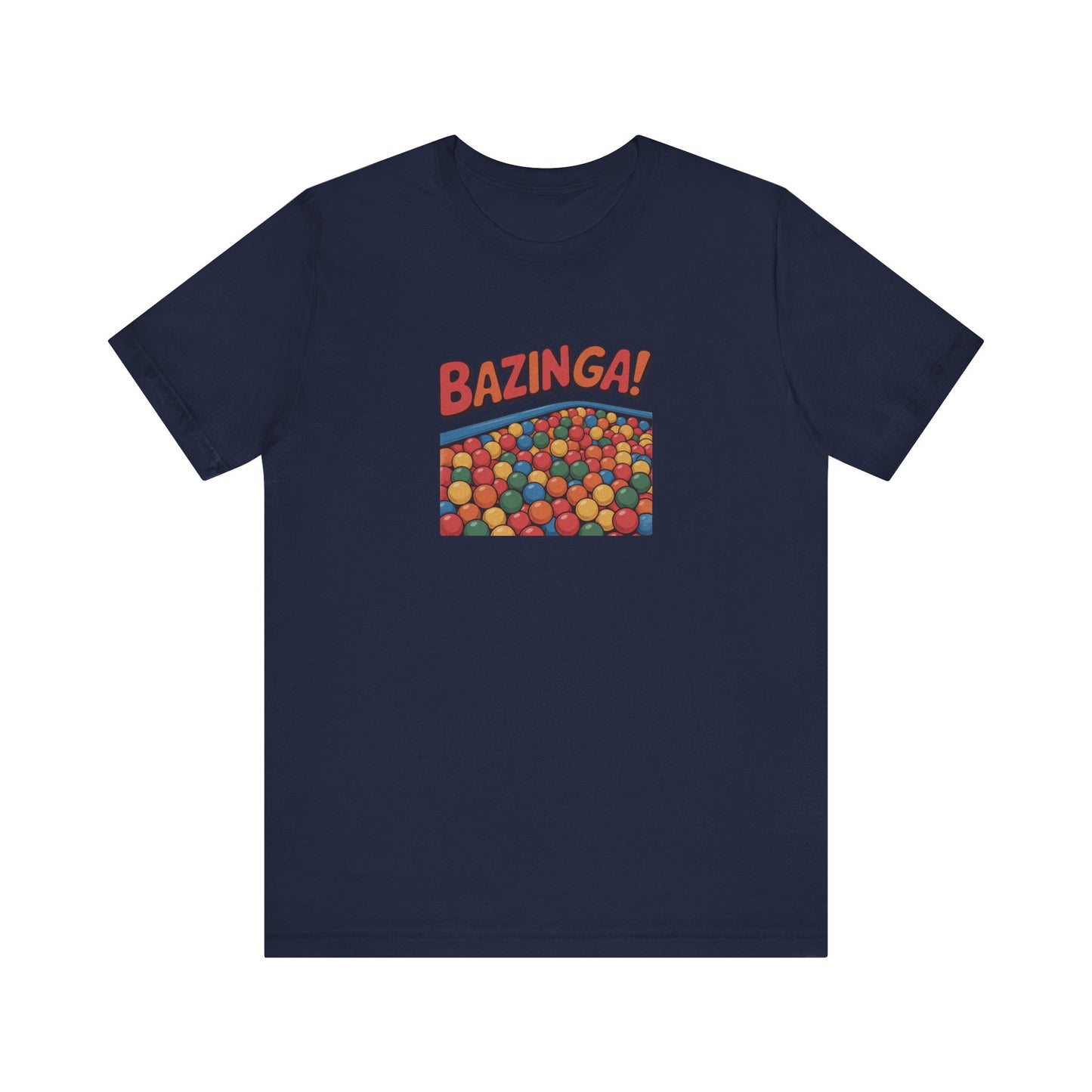 Bazinga! Ball Pit — Big Bang Theory Retro Tee (Dark)