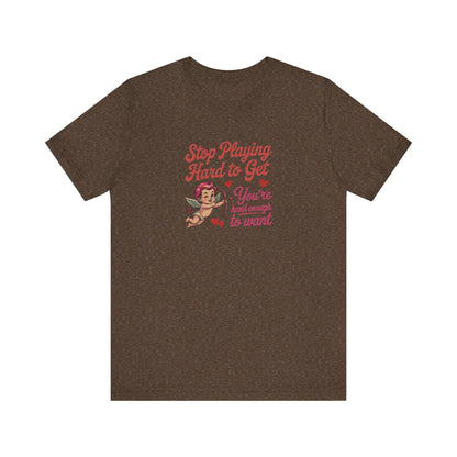 Stop Playing Hard to Get — Retro Cupid Tee (Dark)
