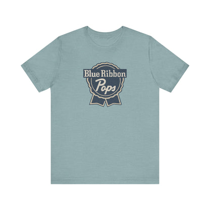 Blue Ribbon Pops Shirt — Funny Dad Gift, Retro Beer Dad Tee