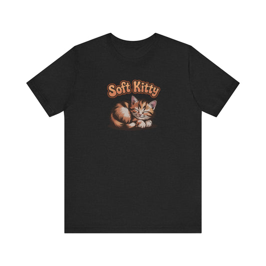 Soft Kitty Sick-Day Lullaby — Big Bang Theory Retro Tee (Dark)