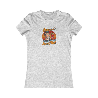 Exercise? I Thought You Said Extra Fries! — Retro Women's Tee (Light)