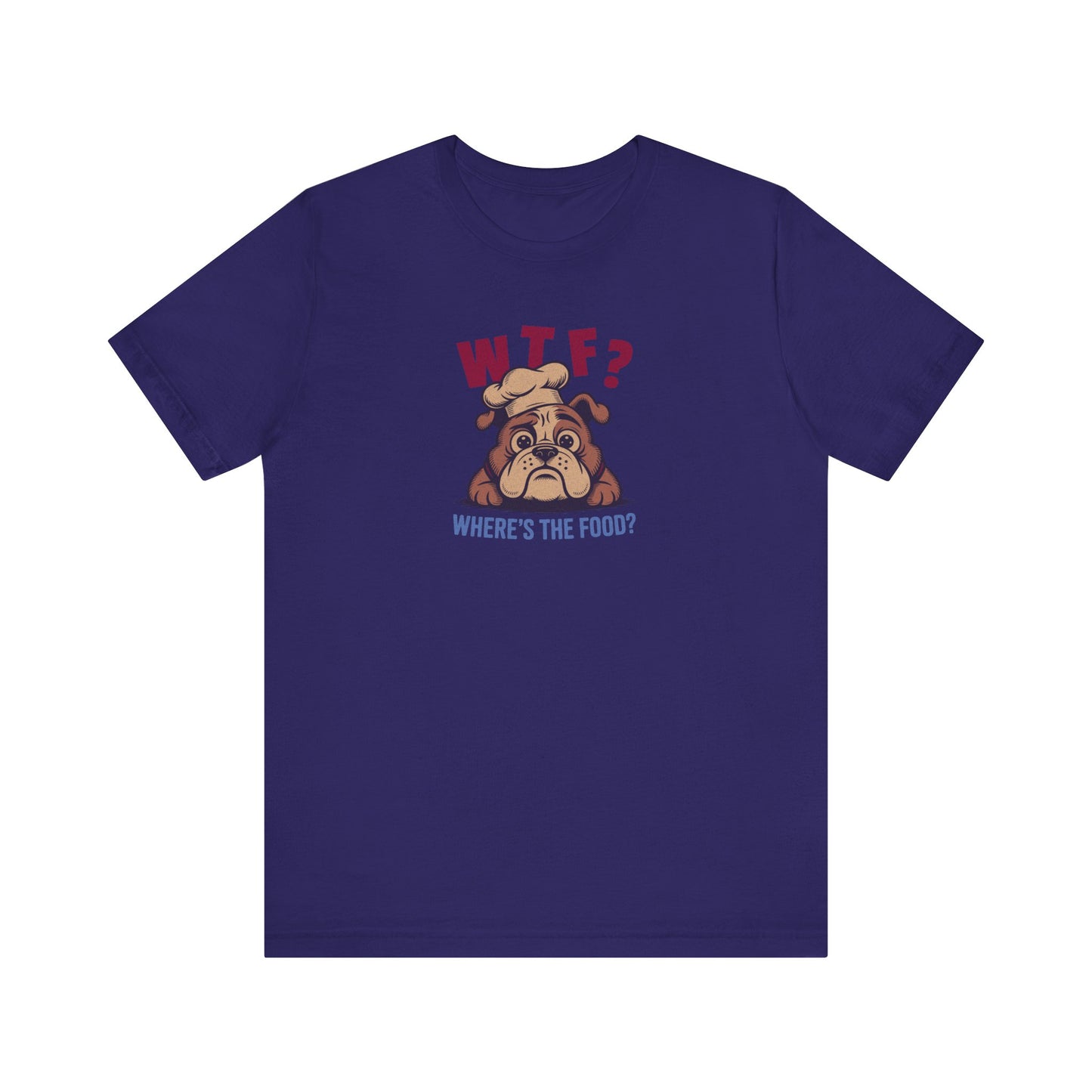 WTF? Where’s the Food? — Bulldog Chef Retro Tee (Dark)