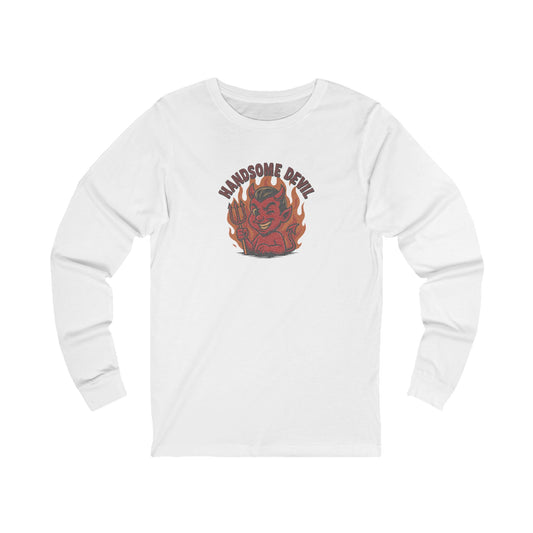 Handsome Devil — Fiery Retro Halloween Long Sleeve (Light)