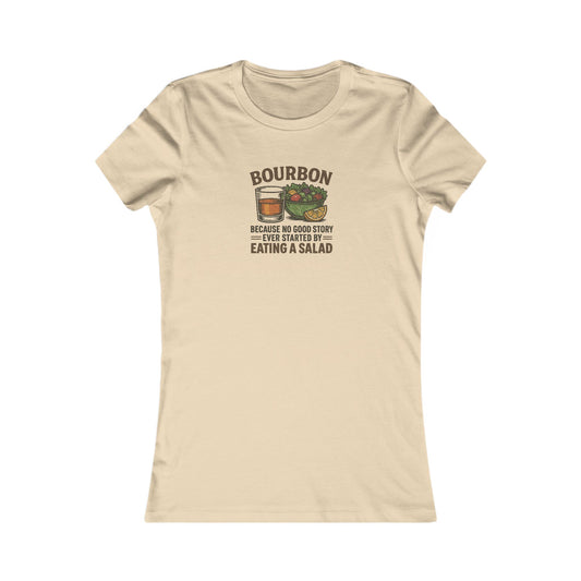 Bourbon > Eating a Salad — Retro Women's Tee (Light)