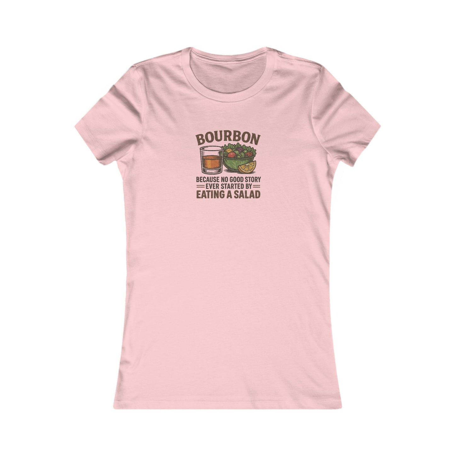 Bourbon > Eating a Salad — Retro Women's Tee (Light)