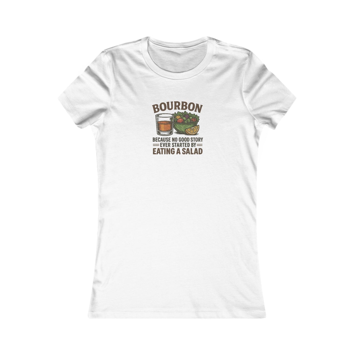 Bourbon > Eating a Salad — Retro Women's Tee (Light)