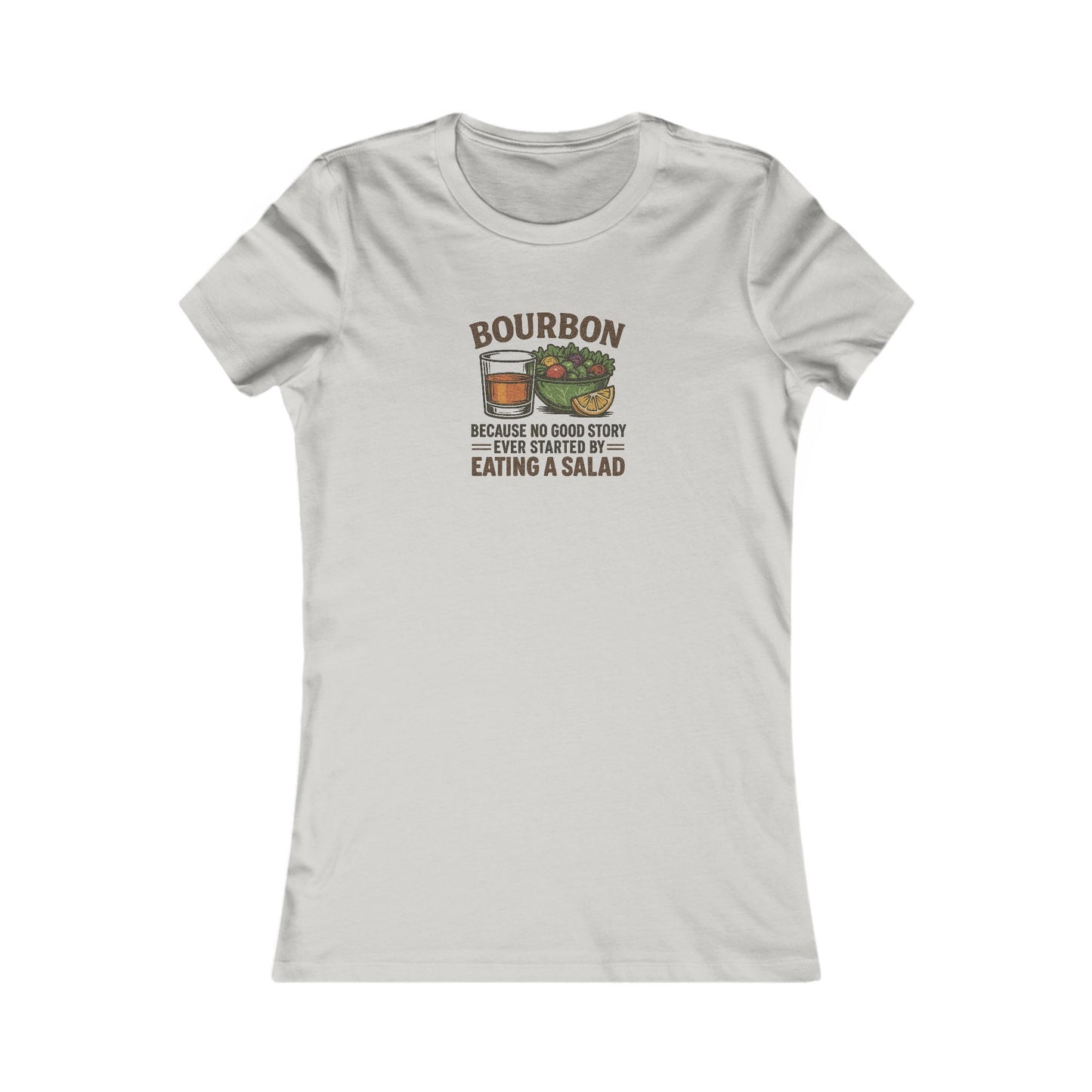 Bourbon > Eating a Salad — Retro Women's Tee (Light)