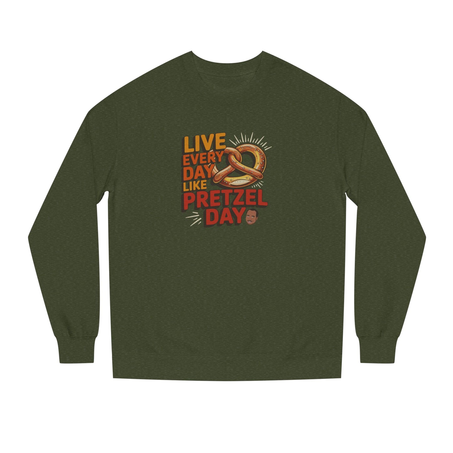 Live Every Day Like Pretzel Day — Stanley Hudson Retro Sweatshirt (Dark)