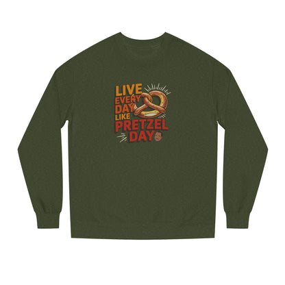Live Every Day Like Pretzel Day — Stanley Hudson Retro Sweatshirt (Dark)