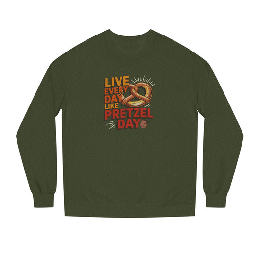 Live Every Day Like Pretzel Day — Stanley Hudson Retro Sweatshirt (Dark)